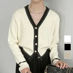 ステッチニットカーディガン レディース 10代 20代 30代 韓国ファッション 秋 冬 カジュアル 可愛い カジュアル Vネック おしゃれ 大人