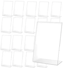 Crystal craft ポップ スタンド POP L字 卓上 ネーム プレート プライス カード 立て 4×6cm 20枚 セット 縦置き型 [縦型]