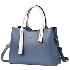 バッグ レディース ショルダー 斜めがけ カバン 肩掛け ハンドバッグ 小さめ 2way PU 軽量 機能性 (ブルー) [ブルー]