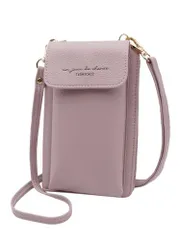 boomie スマホポーチ 多機能財布 クロスボディ ミニショルダー パープル M