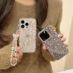 iPhone16 케이스 미사용 iPhone15 케이스 iPhone14 케이스 iPhone13 케이스 스트랩 첨부 한국 귀여운 클리어 라메 iPhone 케이스 세련된 어른 귀여운 귀엽다 어른 여자 밤비 xzzhang563