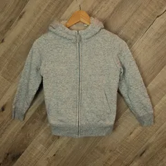 M1-02091【Kids】UNIQLO(ユニクロ) ジップパーカー 男の子 (130) / グレー