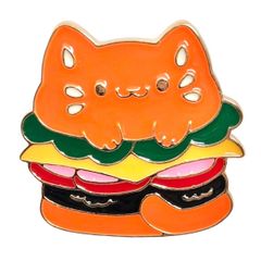 猫 ハンバーガー ブローチ レディース ピンズ ねこ ネコ アニマル キャット アンティーク かっこいい かわいい 上品 綺麗 キャラクター