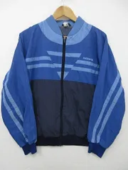 【送料無料】USA 古着 アディダス adidas ブルゾンジャケット ジャンパー トレフォイルロゴ 青 ネイビー XLサイズ■L24193AWS21-1003（4）5/31