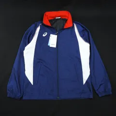 未使用 asics アシックス ウインドブレーカー ネイビー size S #2395 ナイロンジャケット