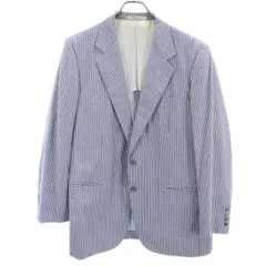 アクアスキュータム ストライプ柄 テーラードジャケット 96-86-170 青×白 Aquascutum メンズ 【中古】  【230106】 【PD】