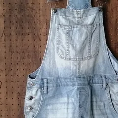 l.e.i　デニムショートオーバーオール　カットオフ　サイズＬ　海外輸入品