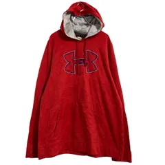 UNDER ARMOUR ロゴジャージ パーカー XL レッド アンダーアーマー スポーツ プルオーバー ビッグサイズ 古着卸 アメリカ仕入 a702-7217のサムネイル