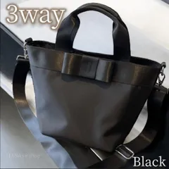 トートバッグ ショルダーバッグ ブラック 黒 大容量 レディース 高見え 大きめ ミニトートバッグ ハンドバッグ 高級感 3way 2way  ナイロン リボン 無地 軽量 シンプル おしゃれ 可愛い 上品 フォーマル 普段使い 丈夫 横長 1025 ③