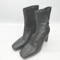 ■ ⊇ GYDA ジェイダ スクエアトゥ ショート丈 ヒールブーツ サイズS ブラック レディース E  【1503060002605】