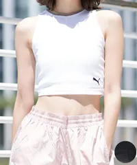 【ムラスポ公式】新品 PUMA プーマ タンクトップ レディース クロップド丈 ショート丈 シンプル ロゴ 631798