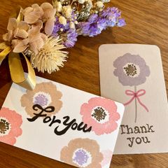 消しゴムはんこ【アネモネ】　花はんこ　２個セット