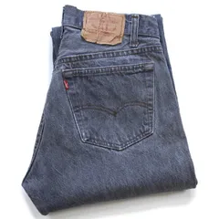 80s USA製 Levi'sリーバイス 501 ダメージ 先染め ブラック デニムパンツ フェード W32 L32★ビンテージ ジーンズ ストレート ハチマル