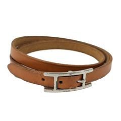 HERMES ブレスレット アピ3 レザー ブラウン □D刻印