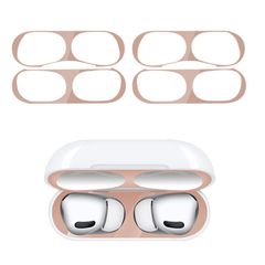AirPods Pro ダストガード ダストガード エアーポッズ プロ 用 AirPods ガードカバー 故障防止 吸着 Pro2 ほこり ゴミ 金属製 for 侵入防止 防塵 粉塵防止 ELYBYYLE ローズゴールド 4枚（2セット）