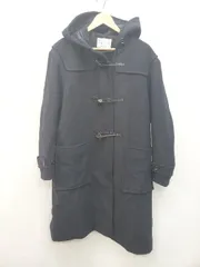 ◇ GLOBAL WORK グローバルワーク シンプル フード 無地 通勤 ロング 長袖 ダッフルコート サイズM ブラック メンズ P  【1403110006440】