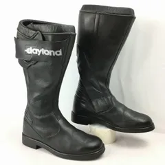 FREY Daytona/デイトナ　ドイツ製Vintage 本革/バイクブーツ　ライディング　size38　24.0前後〈黒/BLACK〉バックジップ　管No.WL13<sale>