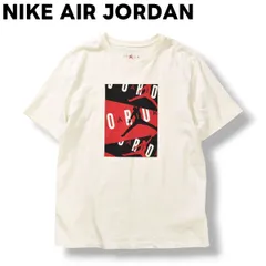 ナイキ エア ジョーダン NIKE AIR JORDAN ビッグロゴ プリント クルーネック 半袖 Tシャツ カットソー トップス バスケットボール スポーツ ストリート カジュアル XL ホワイト メンズ
