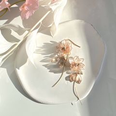 【春新作】桜色のダリア　ピアス