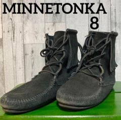 MINNETONKA ミネトンカ　フリンジモカシン　黒　8