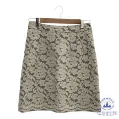 【訳アリ】 スカート 台形スカート ひざ丈 きれいめ レディース 総柄 ブラウン 38 901-2233 送料無料 古着