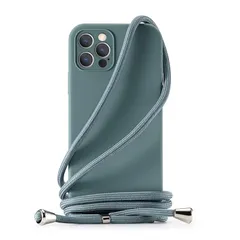 Handodo Apple iPhone 12Pro Max 用 ケース iPhone 12Pro Max カバー ネック ショルダー ストラップ付き スマホ シリコン カバー 紐付き 斜めがけ 織りストラップ付き 調節可能なショルダー クロスボディ ネッ 0