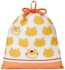 【数量限定】1025012900 キャラクター 女の子 男の子 小学校 幼稚園 保育園 入園入学準備 入園入学グッズ ネコバスシルエット となりのトトロ 巾着 ナップサック 体操服袋 丸眞