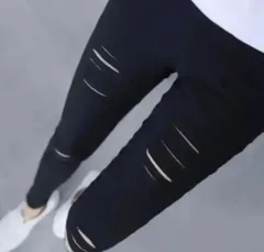 レディース ダメージ スキニー 着痩せ 体型カバー 新品