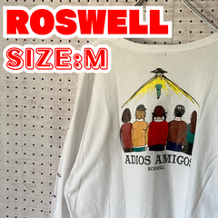 【ロンT】ROSWELL　ロズウェル　モーテル　長袖Tシャツ　M　ホワイト　US古着　MTTL2309-115