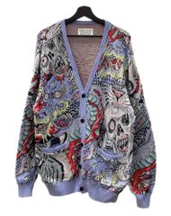 WACKOMARIA ワコマリア スカルタイガー ジャガード カーディガン L