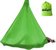 GiGant ギグアント エアリアルヨガ 5ｍx2.8ｍ ハンモック 単体 空中ヨガ 反重力 エクササイズ エアロ ライムグリーン( 1.ライムグリーン)