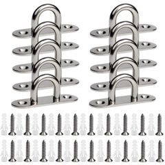 耐腐食性 304ステンレス鋼 固定 ステンレスループ 止め mm 金具 mmx15 高強度 長方形アイプレート45 5mm厚さ パッドアイ 10個入り（マッチングネジ） サムコス