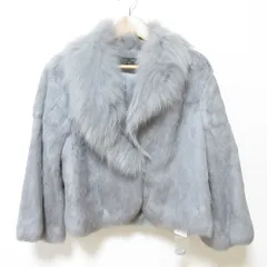 未使用 LUSSO VITA NANO universe ルッソヴィータ ナノユニバース ラビット&フォックスファージャケット ショートブルゾン F グレー レディース 古着 中古 USED