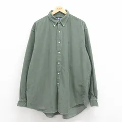 XL/古着 ラルフローレン 長袖 ブランド シャツ メンズ 90s ワンポイントロゴ BLAIRE 大きいサイズ ロング丈 コーデュロイ コットン ボタン