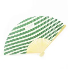 ケイトスペード KATE SPADE OUTLET 扇子 紙 竹骨 ボーダー ロゴ 和装小物 緑 グリーン 白 ホワイト /CK31 ■GY18のサムネイル