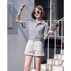 ☆ ホワイト ☆ L ☆ デニムショートパンツ 短パン レディース おしゃれ pffzd168 ショートパンツ デニム レディース 短パン ミニ丈 ショート丈 裾 ロールアップ 薄手 カジュアル アメカジ シンプル ストリート 無地 大人 定番 ポケット 春