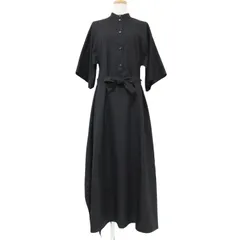 美品 HERMES エルメス ワンピース シャツワンピース 23秋冬 ブラック 黒 34(XS) ロング 5分袖 スタンドカラー フレア 総柄 ジャガード Aライン シンプル ブランドのサムネイル