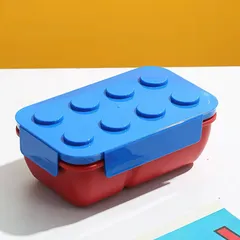 o19：【ラスト1個】　【最終値下げ】弁当箱 ブロック レゴ風 弁当 カラフル 可愛い 軽い 幼稚園 保育園 小学生 子供 キッズ ピクニック