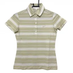 ★SALE価格★【新品】ナイキゴルフ 半袖ポロシャツ ベージュ×白 ボーダー DRY-FIT 胸元ロゴ レディース S ゴルフウェア NIKE