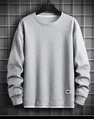 メンズトレーナー 切り替え クルーネック シンプル ゆったり トップス プルオーバー 無地 カジュアル スウェット 長袖 秋新作hjfs200