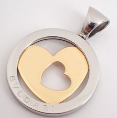 BVLGARI(ブルガリ) トンドハートペンダント K18YG/SS 10.8g イエローゴールド ステンレス ペンダントトップ