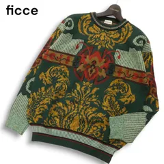 ficce ドン•コニシ　モックネックデザインセーター FICCE】フィッチェ ドン小西デザイン ビートたけし着 総柄ニット