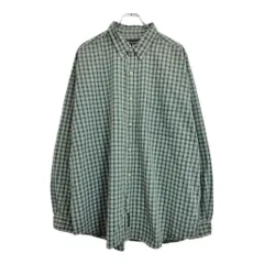 90年代 Abercrombie & Fitch アバクロンビーアンドフィッチ ボタンダウン 長袖シャツ チェック グリーン(メンズ L)中古 古着 U7129