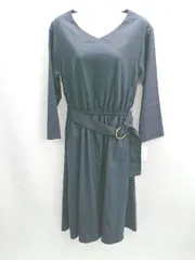 ◇ ⊇ ROPE ロペ フォーマル 入園 入学 卒園 卒業 長袖 ロング ワンピース サイズ38 ネイビー レディース E  【1502060041980】