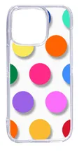 【新品未使用】iPhone15 Pro アイフォン15プロ クリア ハードケース ドット柄 水玉 (マルチカラー) スマホケース カバー cl-ip15pro-dotbig-10