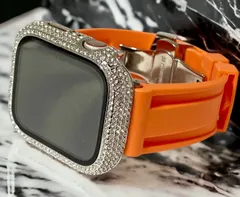 ★アップルウォッチバンド ラバーベルト Apple Watch 　キラキラ ケース カバー メンズ レディース 38mm 40mm 41mm 42mm 44mm 45mm 03
