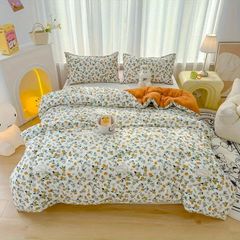 寝具 Tamiさま専用☆綿100%すみれ花束リボンセミダブル布団カバーと枕