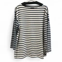 Leminor×TOMORROWLAND ルミノア×トゥモローランド クレイジーパターンビッグバスクシャツ 32-03-15-0300 綿100% 別注 フランス製 ボーダー柄 サイズFREE レディース ゴーゴー古着マルイ草加店1936