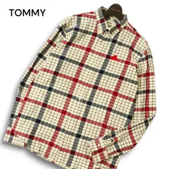 TOMMY トミー ヒルフィガー 秋冬 長袖 チェック柄 ボタンダウン ネル シャツ Sz.XL メンズ 大きいサイズ