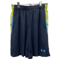 UNDER ARMOUR ジャージ ショートパンツ L ブラック イエロー アンダーアーマー スポーツ ハーフパンツ 古着卸 アメリカ仕入 2508-227